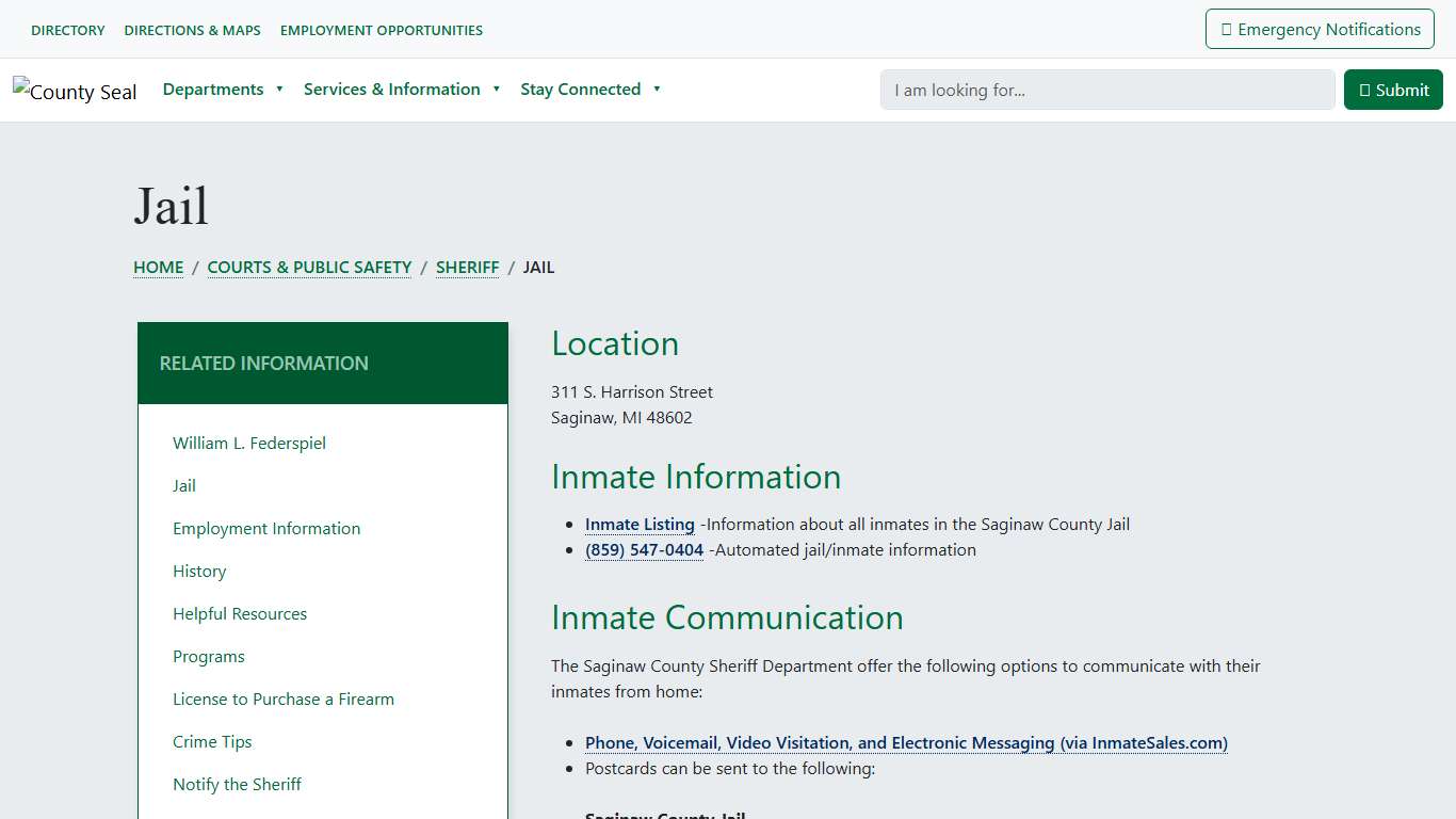 County of Saginaw, MI - Jail